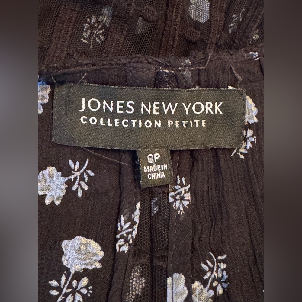 JONES NEW YORK sheer Grosgrain vertical striped jacket Pockets Size 6P NWT - Picture 9 of 9